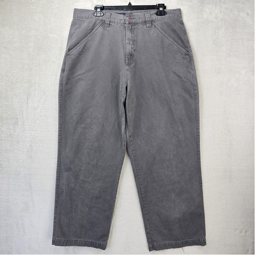 Vtg Anchor Blue Beyond Baggy Pants Mens 36x30 Gray Cotton Chino Y2K 90s Skater